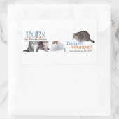 PUPS Logo Aufkleber mit Katzen (Tasche)