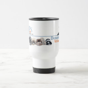 PUPs-Logo-Werbematerial mit getigertem Kater Reisebecher