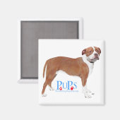 PUPs Retcued Pit Bull Magnet (Vorderseite/Rückseite)