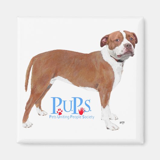 PUPs Retcued Pit Bull Magnet (Vorne)