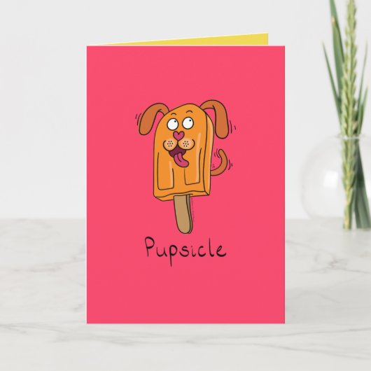 Pupsicle Puppy Dog Popsicle Summer Grußkarte Karte (Vorderseite)