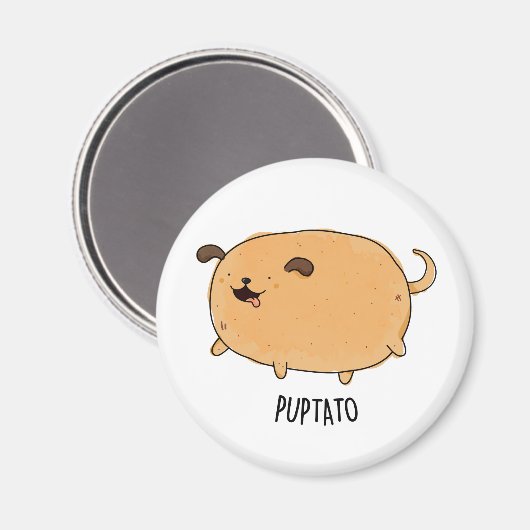 Puptato Funny Puppy Potato Puff Magnet (Vorderseite/Rückseite)