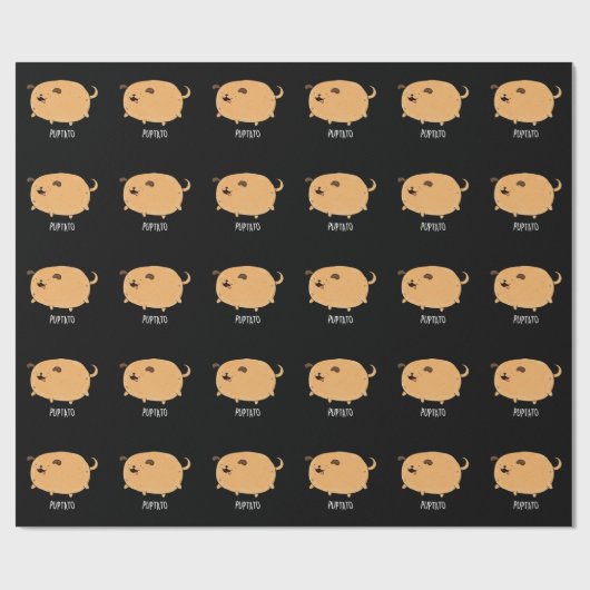 Puptato Funny Puppy Potato Puppe Dark BG Geschenkpapier (Flach)