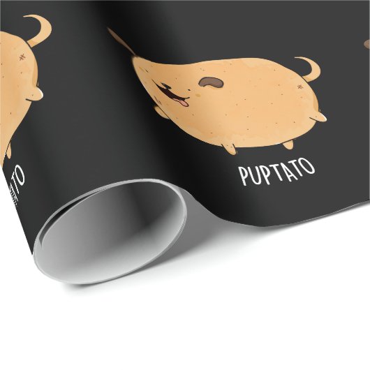 Puptato Funny Puppy Potato Puppe Dark BG Geschenkpapier (Rolleneckpunkt)