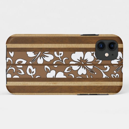 Pupukea Hibiskus Hawaiian Surfboard iPhone 5 Hülle (Rückseite (Horizontal))