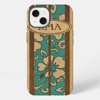 Pupukea Vintage Hawaiian Monogram Faux Holz Surfbr iPhone Hülle