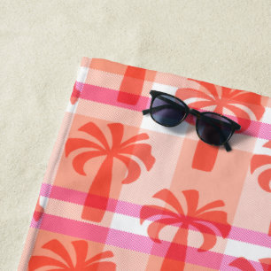 Pupule Hawaiian Vintag Palm Tree Kariert Papaya Strandtuch