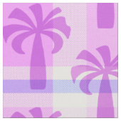 Pupule Hawaiian Vintag Palm Tree Kariert Stoff (Nahaufnahme)