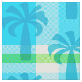 Pupule Hawaiian Vintag Palm Tree Kariert Stoff (Nahaufnahme)