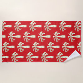 Pupule Vintag Palm Tree Hawaiian Red Strandtuch