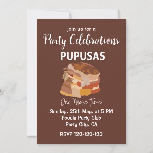 Pupusas El Salvadorian Salvador Bread Pupusas Einladung (Vorderseite)