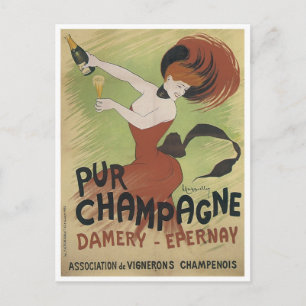 PUR CHAMPAGNE Vintag Art Poster drucken Postkarte