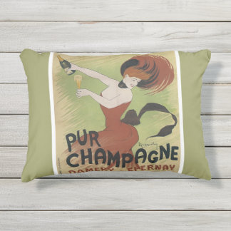 PUR CHAMPAGNE VINTAGER PLAKAT-KUNST-DRUCK KISSEN FÜR DRAUßEN