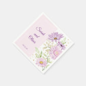 Pur Lila Wedding Floral Serviette (Ecke)