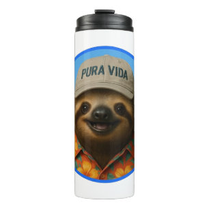 Pura Vida AI Faultier Thermosbecher