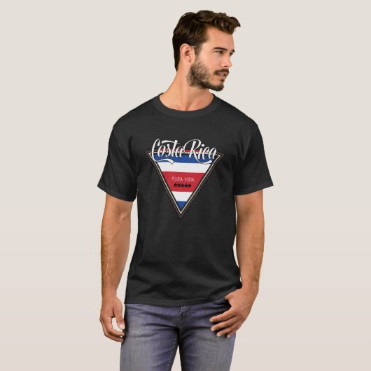 Pura vida auf costa rica flagge T-Shirt (Vorne ganz)