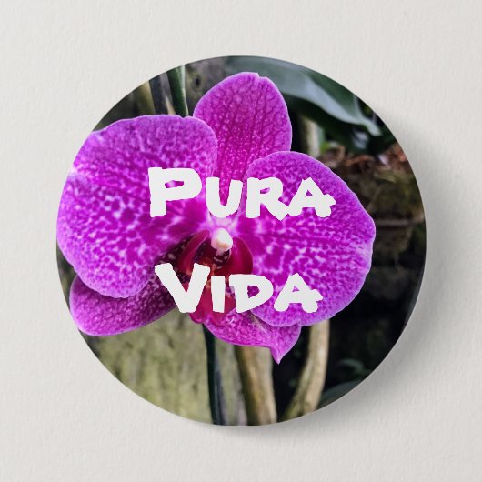 Pura Vida Button - Tragen Sie den Geist von Costa  (Vorderseite)