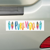 Pura Vida Colorful Surfboard Costa Rica Bumper Autoaufkleber (Auf Auto)