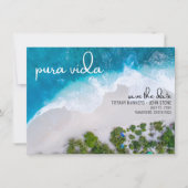Pura Vida Costa Rica Beach Photo Wedding Save The Date (Vorderseite)