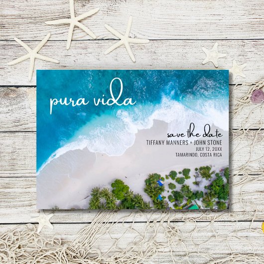 Pura Vida Costa Rica Beach Photo Wedding Save The Date
