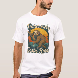 Pura Vida Costa Rica Faultier Sonnenuntergang T-Sh T-Shirt
