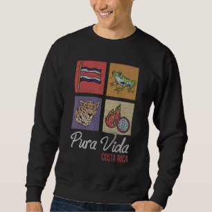 Pura Vida Costa Rica Flag, Tropischer Frosch & Tig Sweatshirt