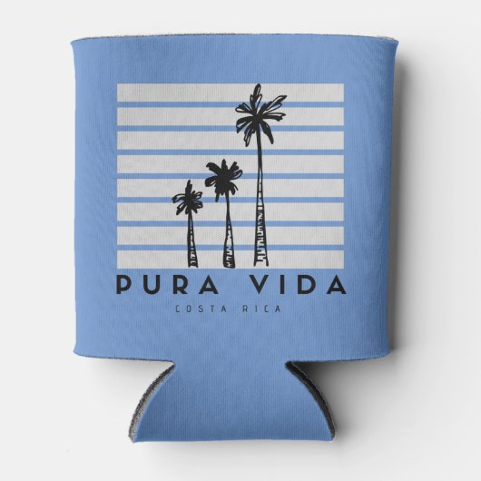 Pura Vida Costa Rica Palm Tree Blue Beer Dosenkühler (Vorderseite)