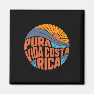 Pura Vida Costa Rica Retro-Sonnenuntergang-Surfen- Magnet