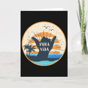 Pura Vida Costa Rica Shaka Zeichen Surfen Surfer G Karte