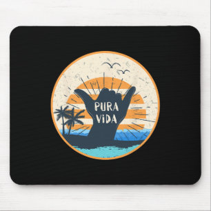 Pura Vida Costa Rica Shaka-Zeichen Surfen Surfer G Mousepad