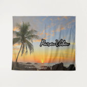 Pura Vida Costa Rica Sunset Beach Tapesta Wandteppich (Vorderseite (Horizontal))