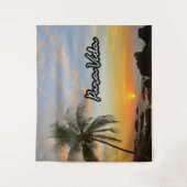 Pura Vida Costa Rica Sunset Beach Tapesta Wandteppich (Vorderseite)