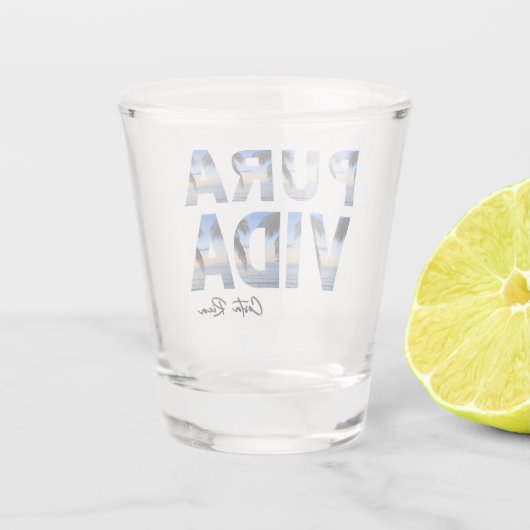 Pura Vida Costa Rica Tropical Beach Schnapsglas (Rückseite)