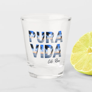 Pura Vida Costa Rica Tropical Beach Schnapsglas