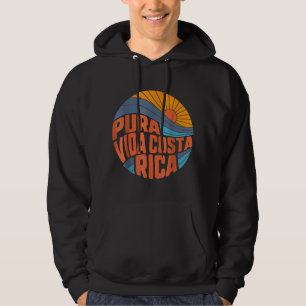 Pura Vida Costa Rica Vintag Sunset SurfSummer Hoodie