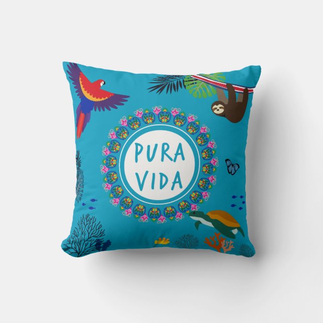 Pura Vida - Costa Rica Wildes Leben Kissen (Vorderseite)