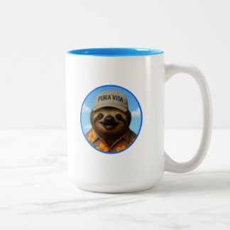 Pura Vida Faultier Zweifarbige Tasse