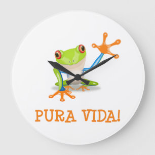 Pura Vida Große Wanduhr