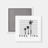 Pura Vida Palm Tree Costa Rica Souvenir Magnet (Vorderseite/Rückseite)