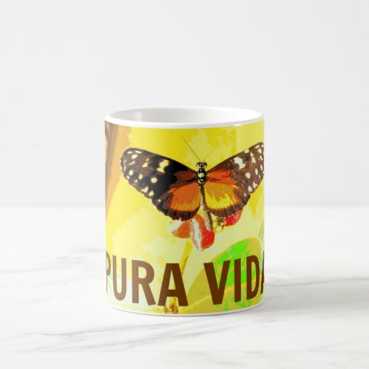 Pura Vida Schmetterlings-Costa Rica Andenken-Tasse Kaffeetasse (Mittel)