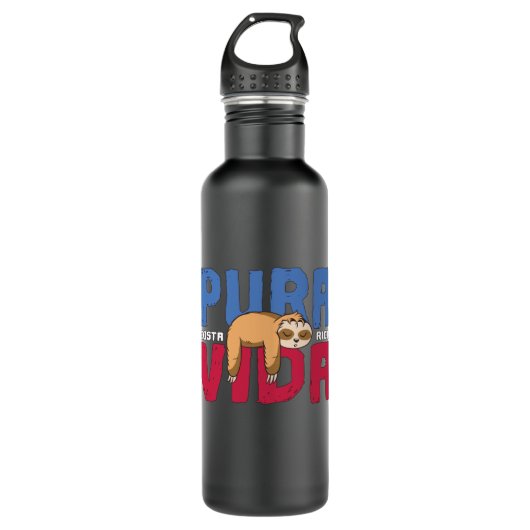 Pura Vida Sloth Edelstahlflasche (Vorderseite)