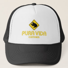 Pura Vida Sloth überquert Costa Rica Hut Truckerkappe