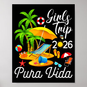 Pura vida Strand Costa Rica Sommer tropische Mädch Poster