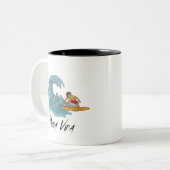 Pura Vida Surfen Costa Rica Zweifarbige Tasse (Vorderseite Links)