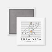 Pura Vida Surfer Costa Rica Souvenir Magnet (Vorderseite/Rückseite)