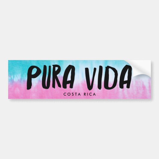 Pura Vida Tie Dye Costa Rica Bumper Sticker Autoaufkleber (Vorne)