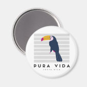 Pura Vida Toucan Costa Rica Souvenir Magnet (Vorderseite/Rückseite)