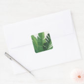 Pura Vida - Tropische Blätter Quadratischer Aufkleber (Umschlag)