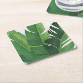 Pura Vida - Tropische Blätter Rechteckiger Pappuntersetzer (angewinkelt)