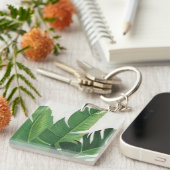Pura Vida - Tropische Blätter Schlüsselanhänger (Vorderseite rechts)